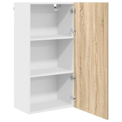 Hanging Cabinet Sonoma Oak and White 50 x 31 x 100 cm