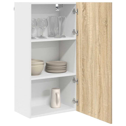 Hanging Cabinet Sonoma Oak and White 50 x 31 x 100 cm