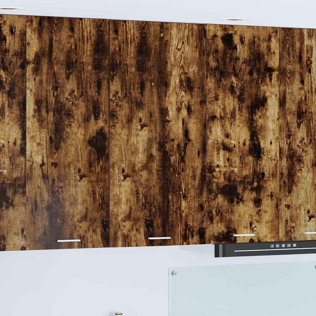 Hanging Cabinet with Door Smoked Oak and White 50 x 31 x 100 cm