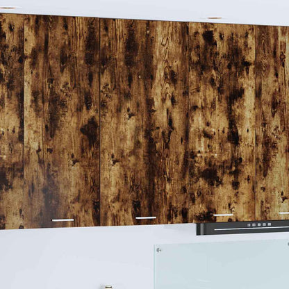 Hanging Cabinet with Door Smoked Oak and White 50 x 31 x 100 cm