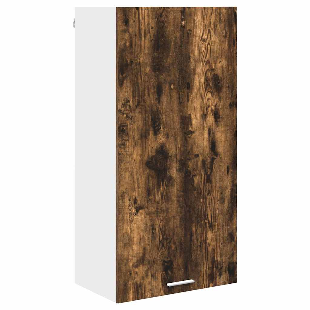 Hanging Cabinet with Door Smoked Oak and White 50 x 31 x 100 cm