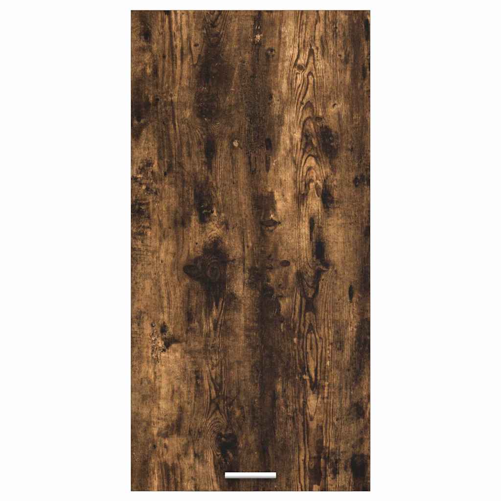Hanging Cabinet with Door Smoked Oak and White 50 x 31 x 100 cm