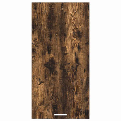 Hanging Cabinet with Door Smoked Oak and White 50 x 31 x 100 cm