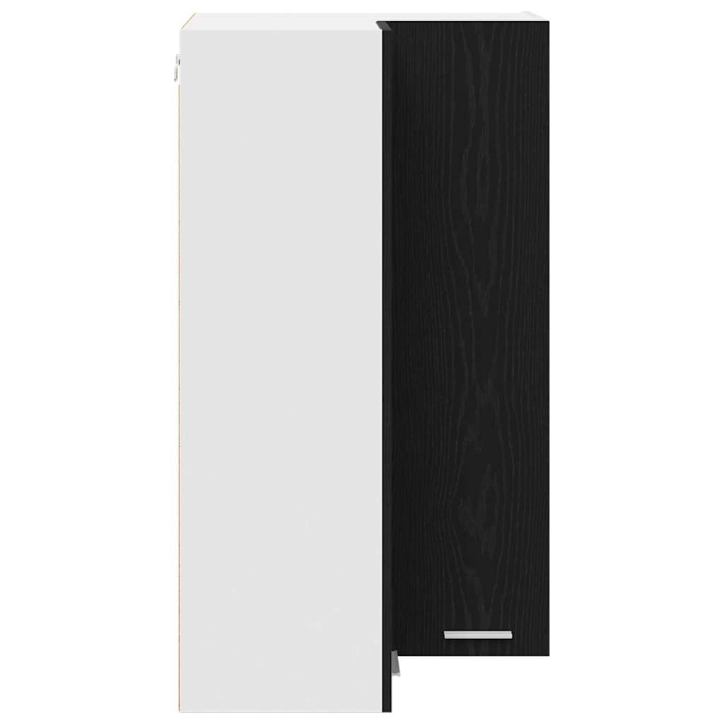 Hanging Cabinet with Door Black Oak and White 57 x 57 x 100 cm