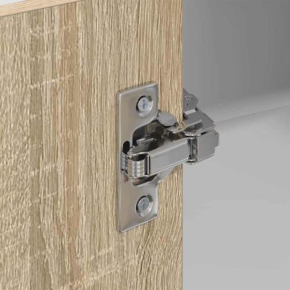 Hanging Cabinet with Door Sonoma Oak and White 57 x 57 x 100 cm