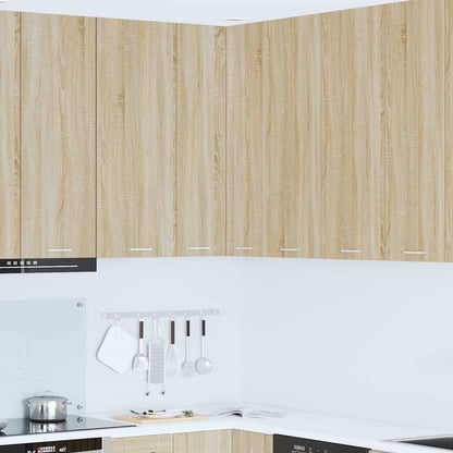 Hanging Cabinet with Door Sonoma Oak and White 57 x 57 x 100 cm