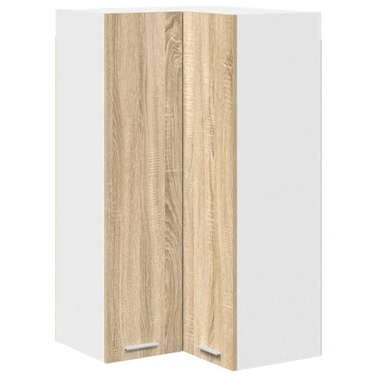 Hanging Cabinet with Door Sonoma Oak and White 57 x 57 x 100 cm