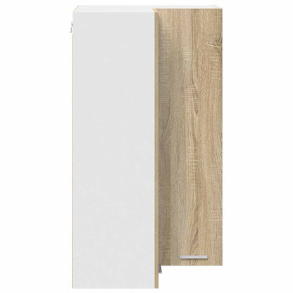 Hanging Cabinet with Door Sonoma Oak and White 57 x 57 x 100 cm