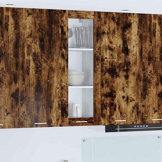 Hanging Cabinet Smoked Oak 40 x 31 x 100 cm Engineered Wood