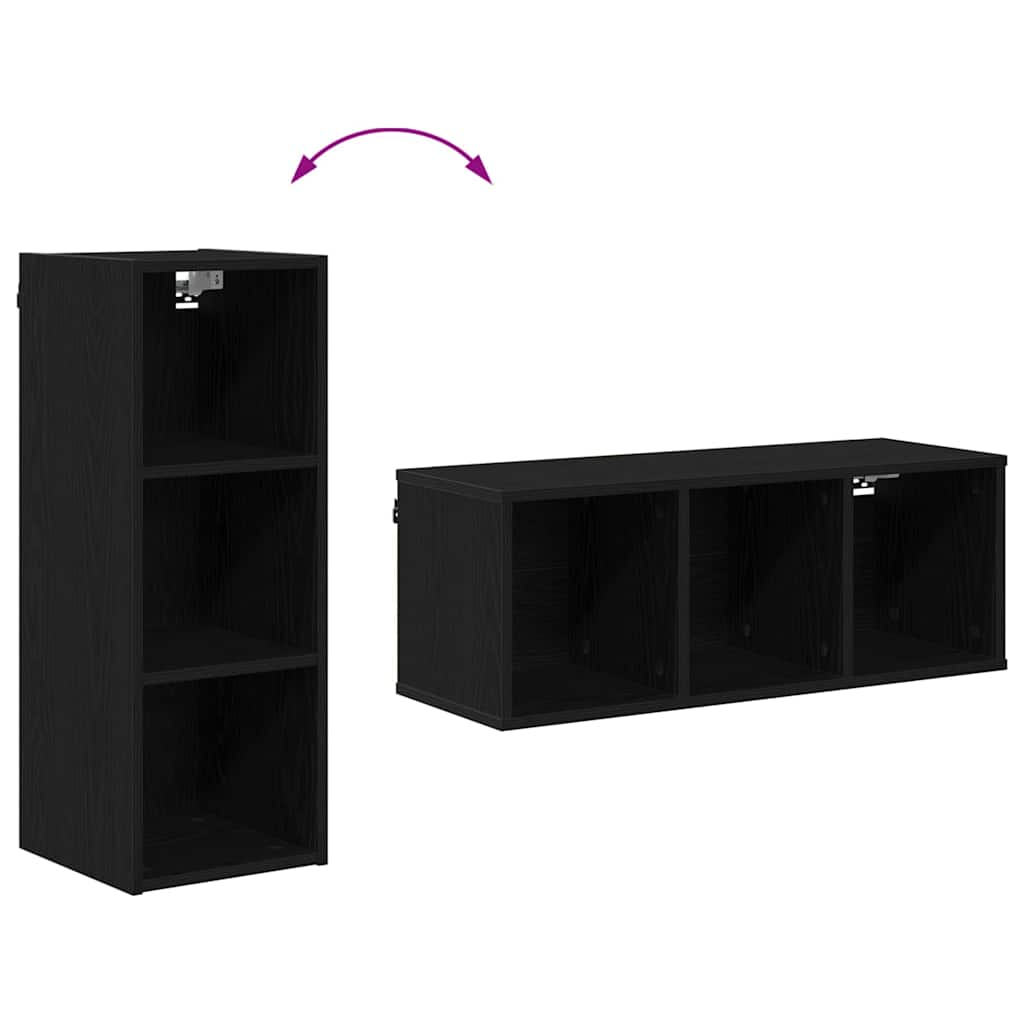 Hanging Cabinet Black Oak 30 x 29.5 x 80 cm Engineered Wood