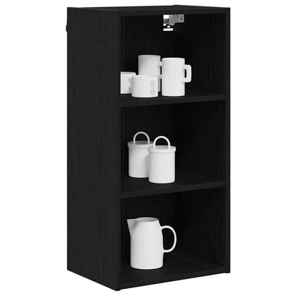 Hanging Cabinet Black Oak 40 x 29.5 x 80 cm Engineered Wood