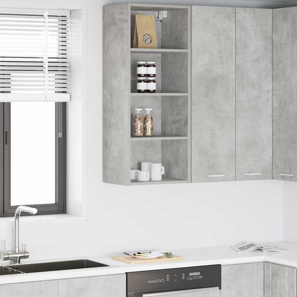 Hanging Cabinet with Storage Concrete Grey 40 x 29.5 x 100 cm