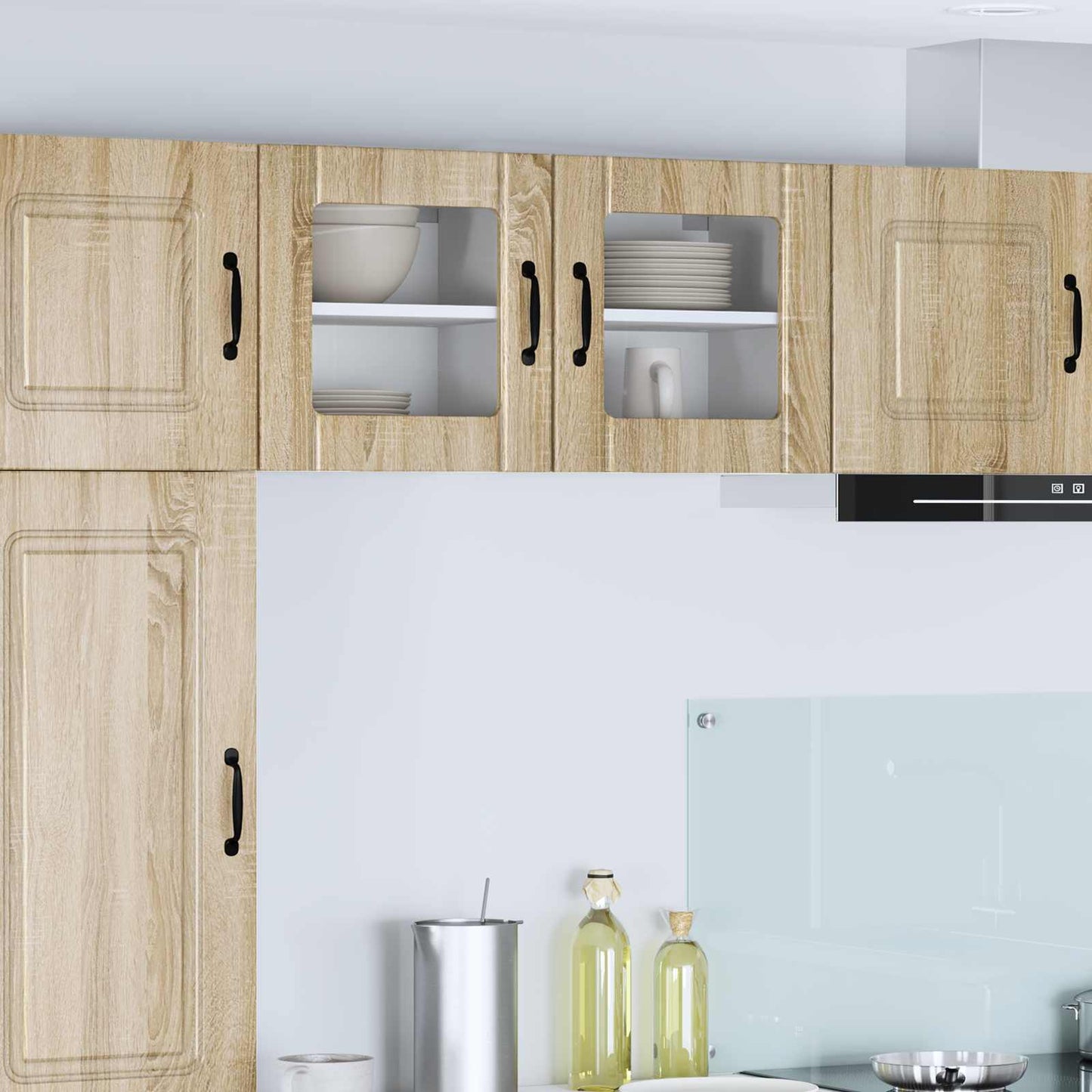 Wall Glass Cabinet LUCCA 2 pcs Sonoma Oak 40 x 31 x 40 cm