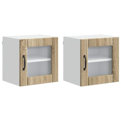 Wall Glass Cabinet LUCCA 2 pcs Sonoma Oak 40 x 31 x 40 cm