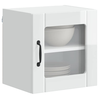 Wall Glass Cabinet LUCCA High Gloss White 40 x 31 x 40 cm