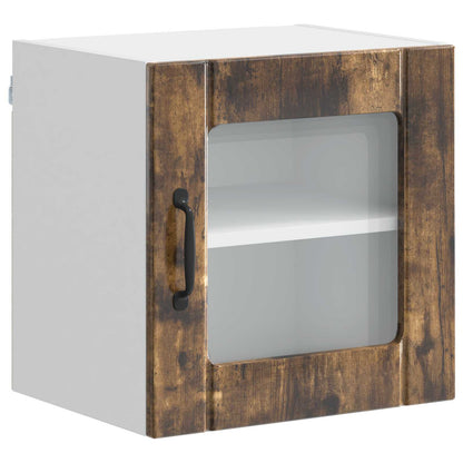 Wall Glass Cabinet LUCCA Smoked Oak 40 x 31 x 40 cm