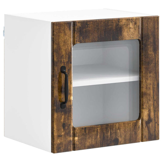 Wall Glass Cabinet LUCCA Smoked Oak 40 x 31 x 40 cm