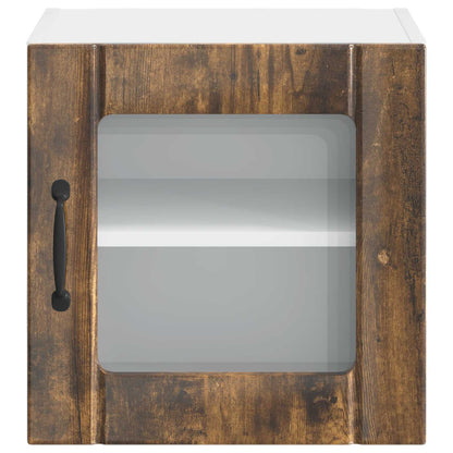 Wall Glass Cabinet LUCCA 2 pcs Smoked Oak 40 x 31 x 40 cm