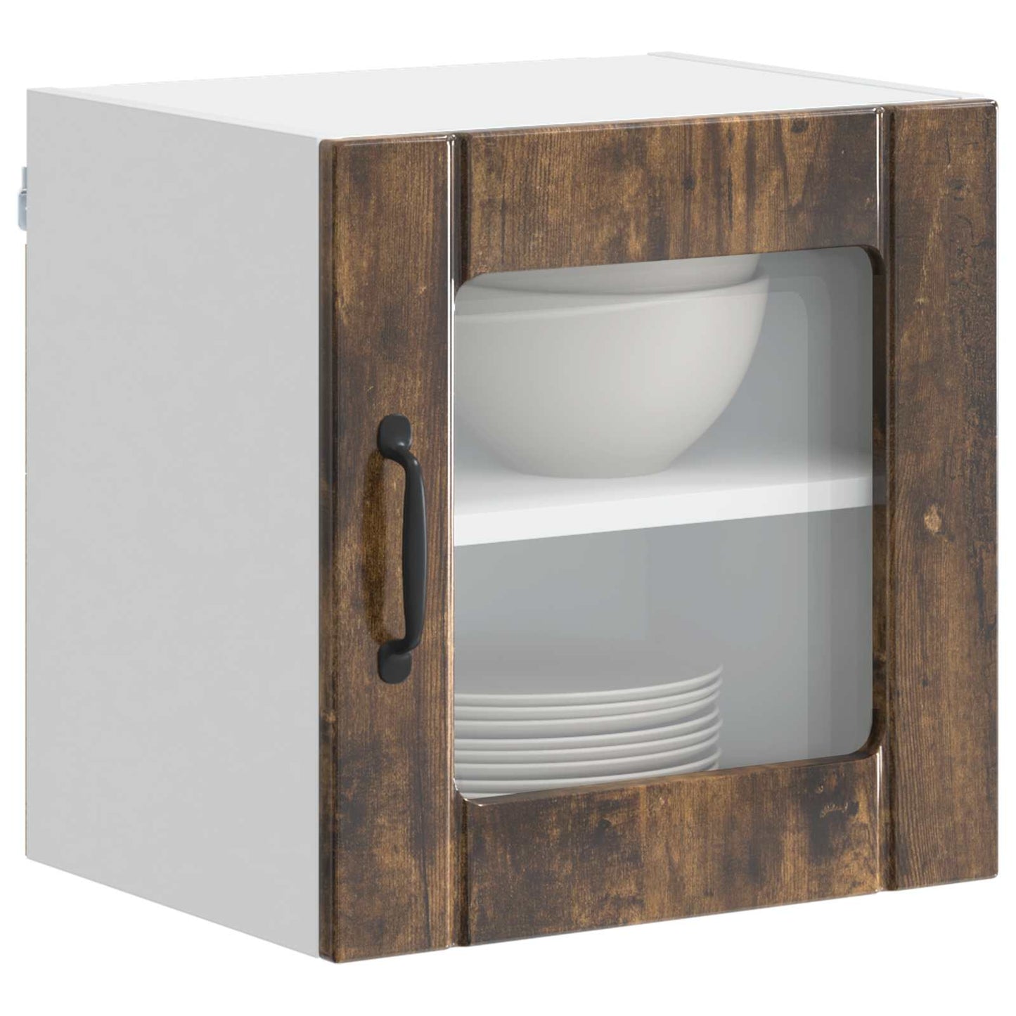 Wall Glass Cabinet LUCCA 2 pcs Smoked Oak 40 x 31 x 40 cm