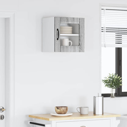Wall Glass Cabinet LUCCA Grey Sonoma 40 x 31 x 40 cm