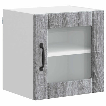 Wall Glass Cabinet LUCCA 2 pcs Grey Sonoma 40 x 31 x 40 cm