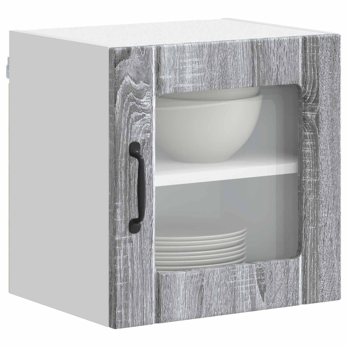 Wall Glass Cabinet LUCCA 2 pcs Grey Sonoma 40 x 31 x 40 cm