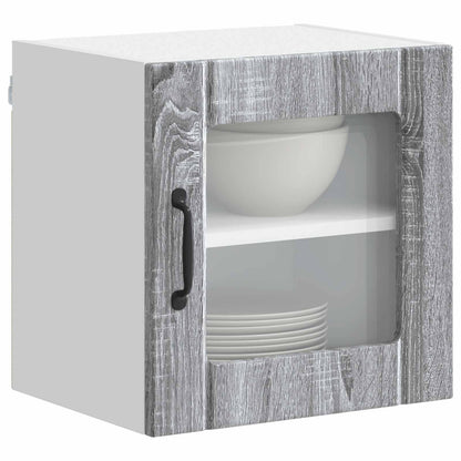 Wall Glass Cabinet LUCCA 2 pcs Grey Sonoma 40 x 31 x 40 cm
