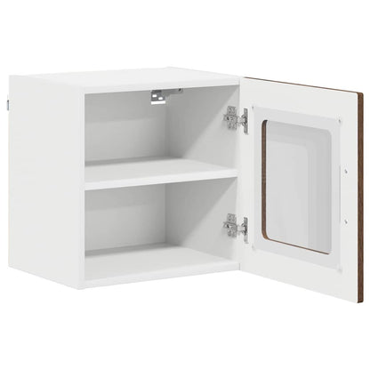 Wall Glass Cabinet LUCCA 2 pcs Brown Oak 40 x 31 x 40 cm