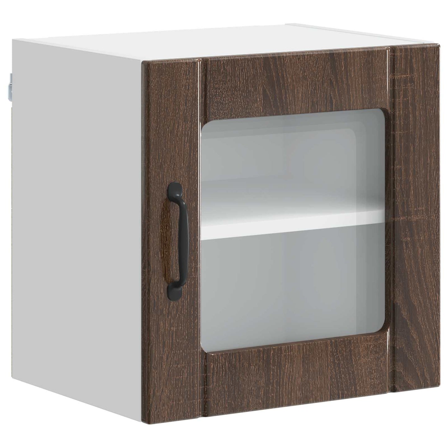 Wall Glass Cabinet LUCCA 2 pcs Brown Oak 40 x 31 x 40 cm