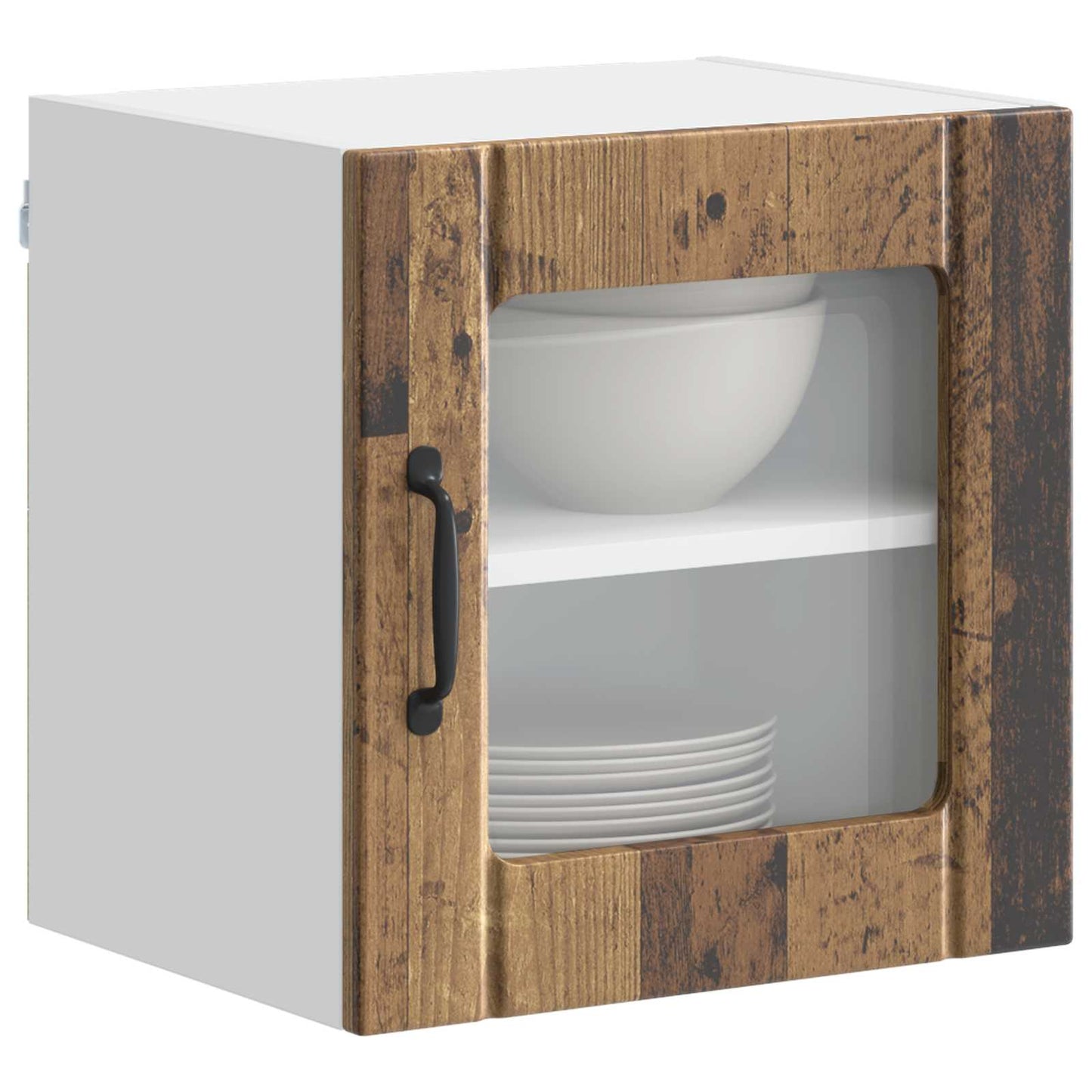 Wall Glass Cabinet LUCCA Old Wood 40 x 31 x 40 cm