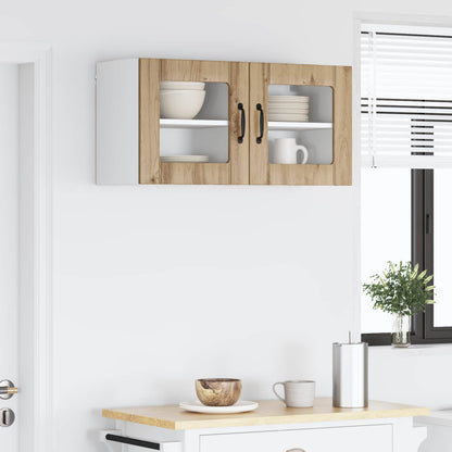 Wall Glass Cabinet LUCCA 2 pcs Artisan Oak 40 x 31 x 40 cm