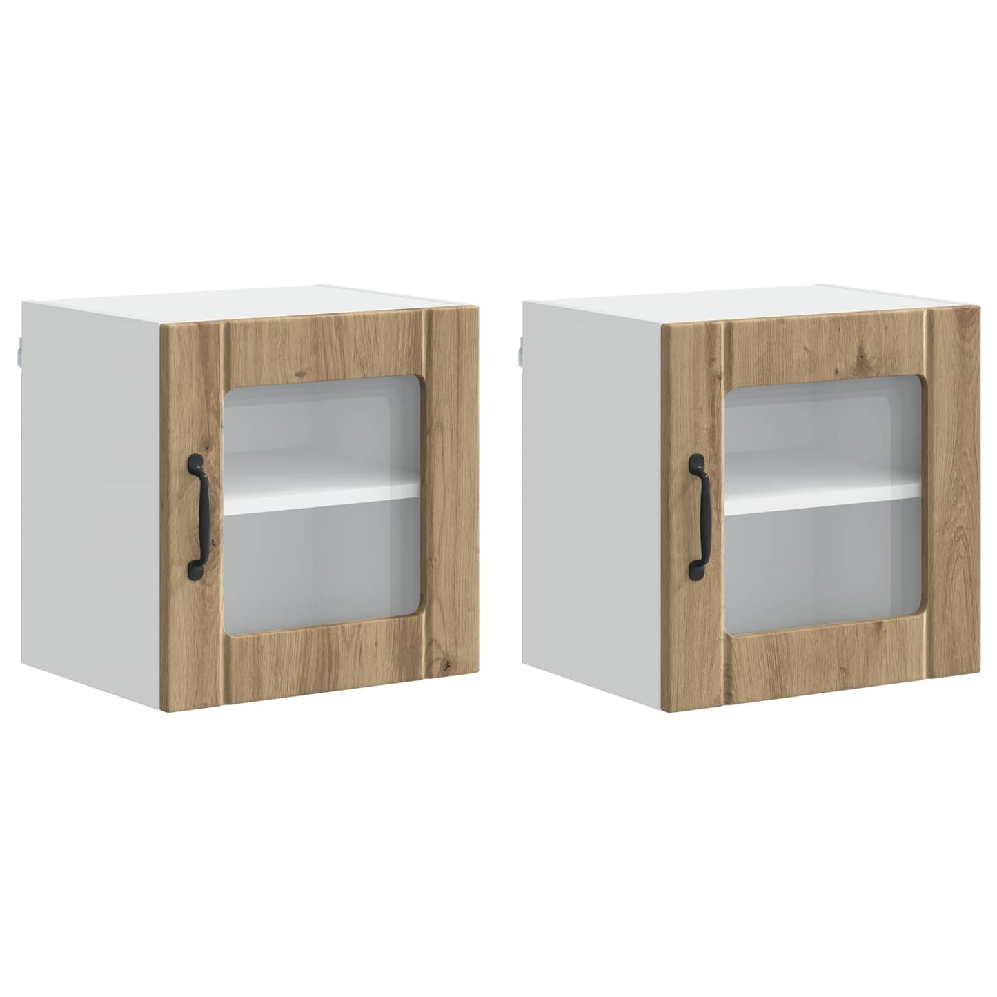 Wall Glass Cabinet LUCCA 2 pcs Artisan Oak 40 x 31 x 40 cm