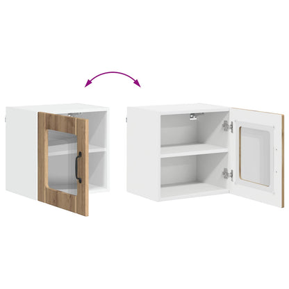 Wall Glass Cabinet LUCCA 2 pcs Artisan Oak Engineered Wood