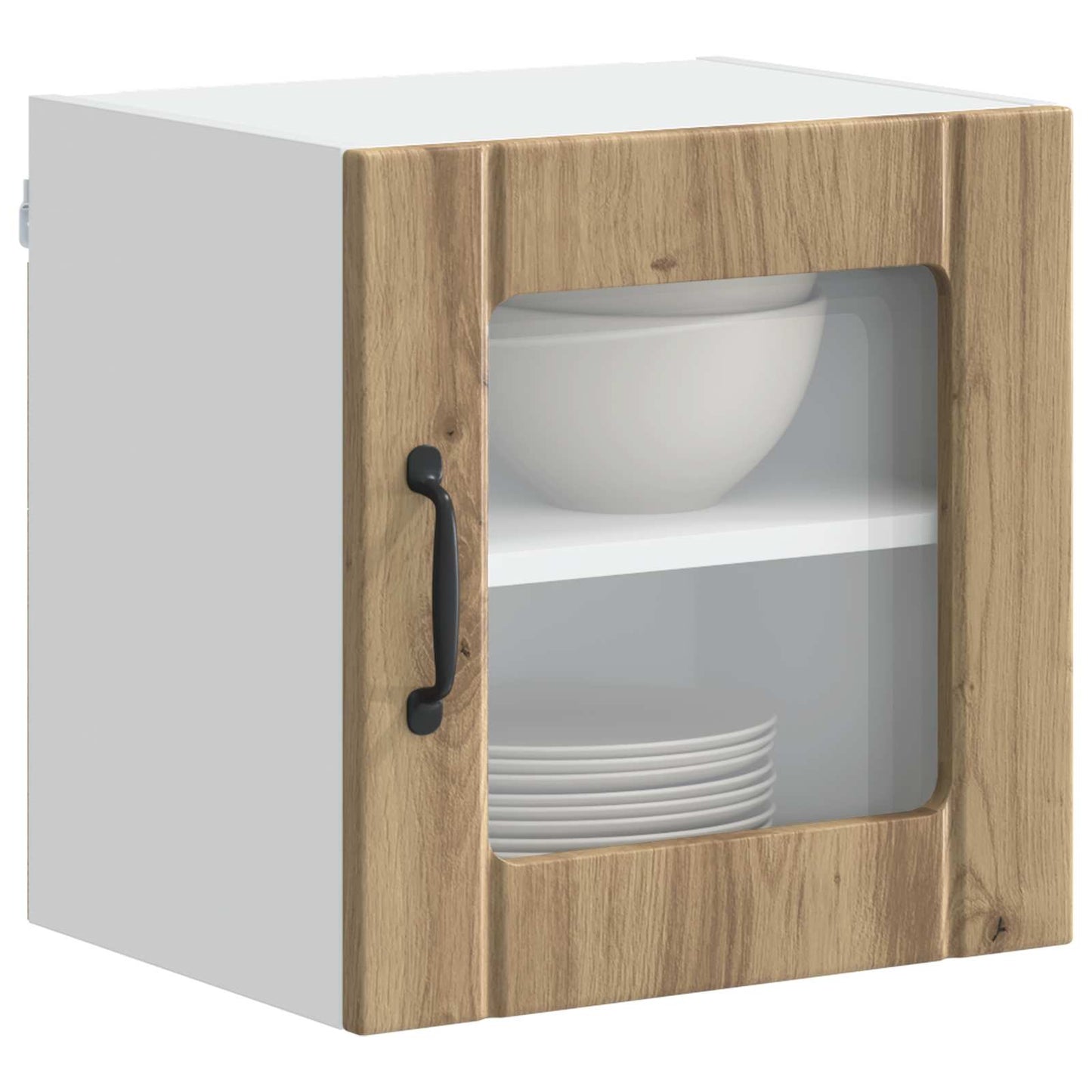 Wall Glass Cabinet LUCCA 2 pcs Artisan Oak 40 x 31 x 40 cm