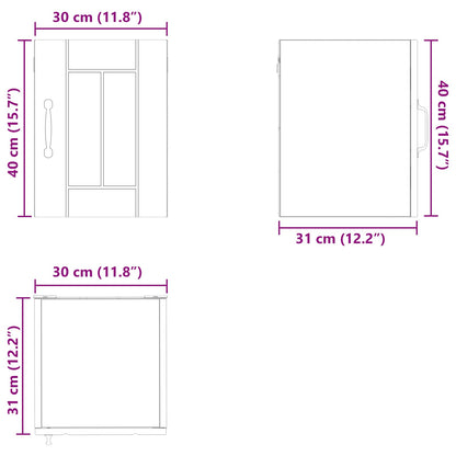 Wall Cabinet LUCCA White 30 x 31 x 40 cm Engineered Wood