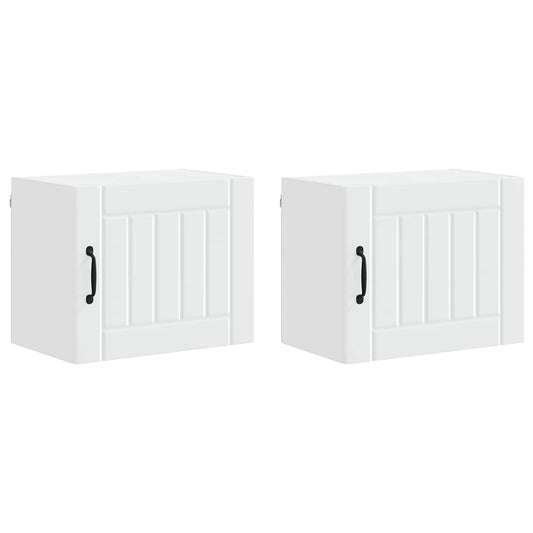 Wall Cabinet LUCCA 2 pcs White Engineered Wood