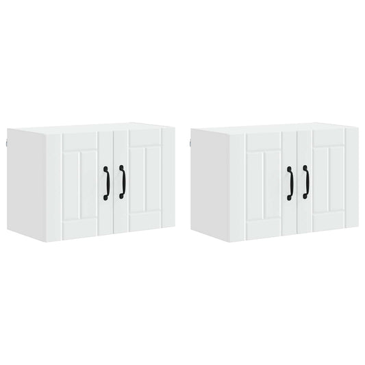 Wall Cabinet LUCCA 2 pcs White Engineered Wood