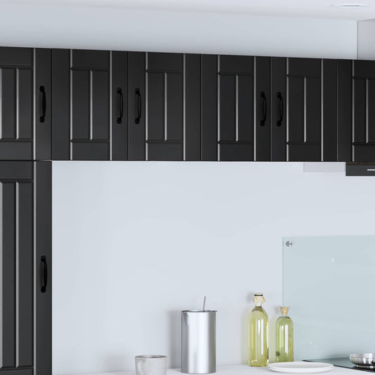 Wall Cabinet LUCCA 2 pcs Black Engineered Wood