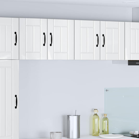 Wall Cabinet LUCCA 2 pcs High Gloss White Engineered Wood