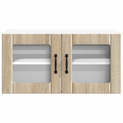 Wall Glass Cabinet LUCCA Sonoma Oak 80 x 31 x 40 cm
