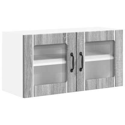 Wall Glass Cabinet LUCCA Grey Sonoma 80 x 31 x 40 cm