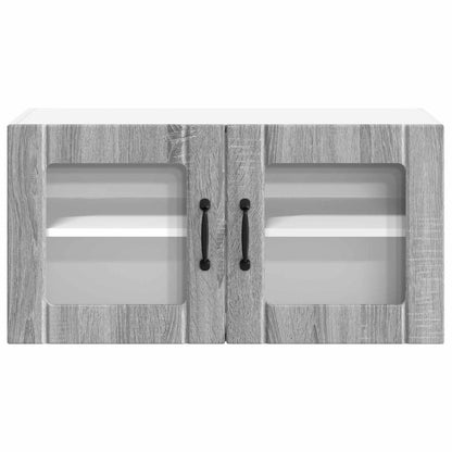 Wall Glass Cabinet LUCCA Grey Sonoma 80 x 31 x 40 cm