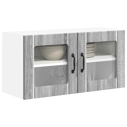 Wall Glass Cabinet LUCCA Grey Sonoma 80 x 31 x 40 cm