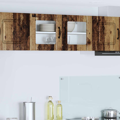 Wall Glass Cabinet LUCCA Old Wood 80 x 31 x 40 cm
