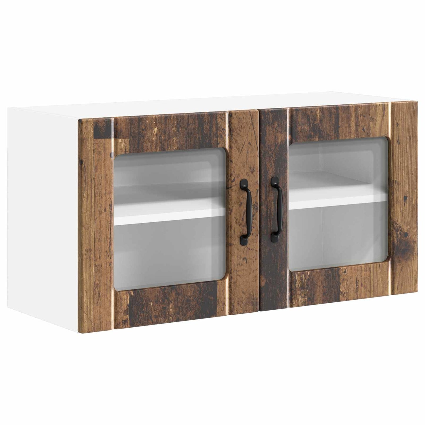 Wall Glass Cabinet LUCCA Old Wood 80 x 31 x 40 cm
