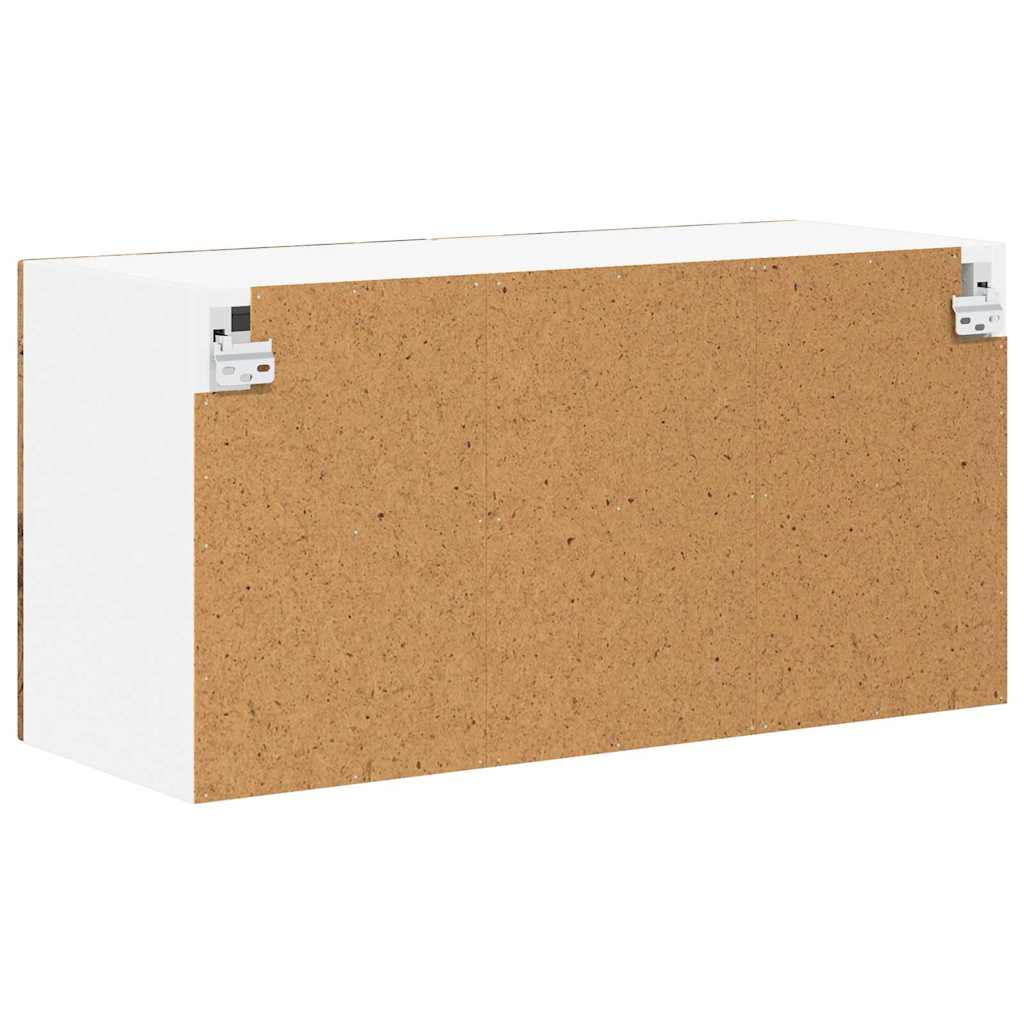 Wall Glass Cabinet LUCCA Old Wood 80 x 31 x 40 cm