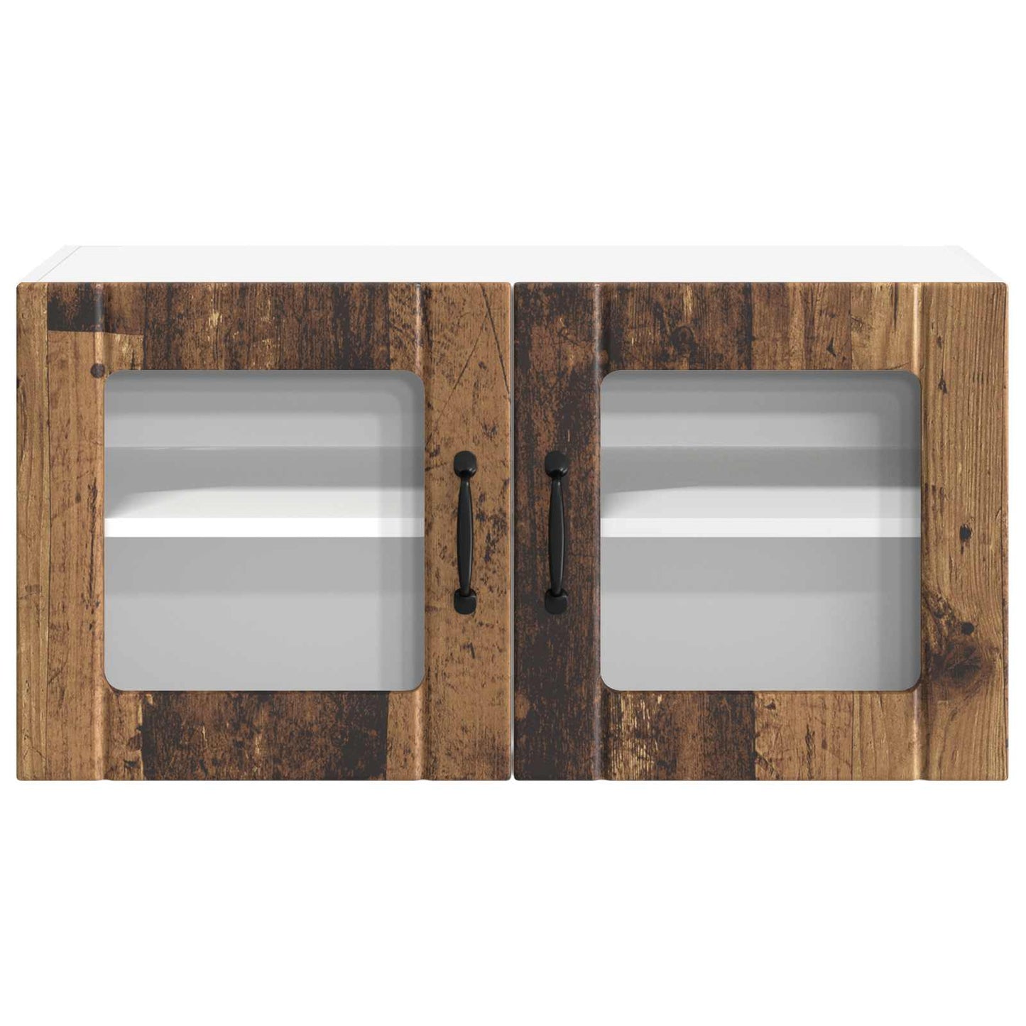 Wall Glass Cabinet LUCCA Old Wood 80 x 31 x 40 cm