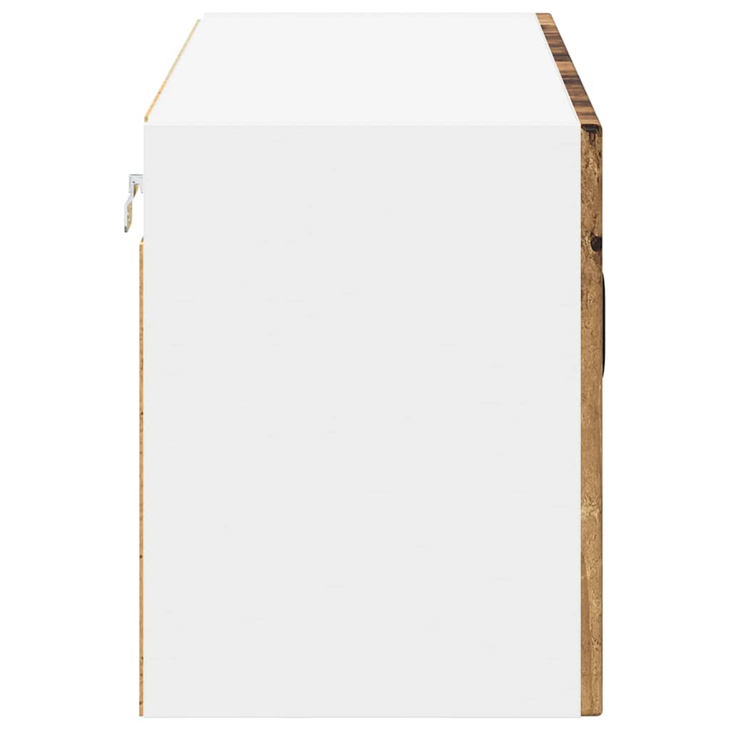Wall Glass Cabinet LUCCA Old Wood 80 x 31 x 40 cm
