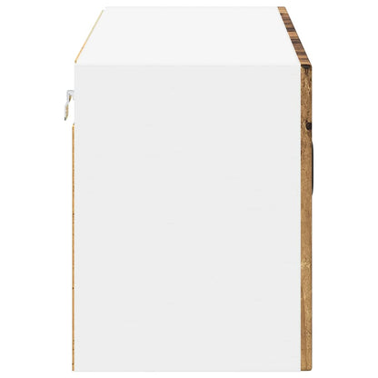 Wall Glass Cabinet LUCCA Old Wood 80 x 31 x 40 cm