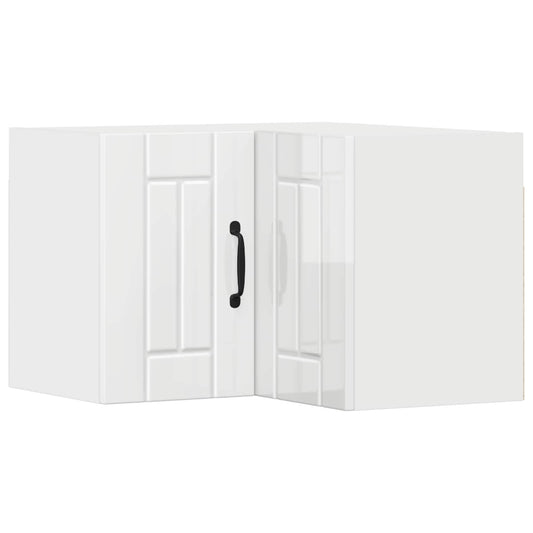 Wall Corner Cabinet LUCCA High Gloss White 57 x 57 x 40 cm